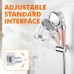 Ibergrif M20406, Shower Head Holder, No Drilling, 3M Adhesive, Adjustable Shower Holder, Hand Shower Holder, Universal, Hand Shower, Shower Holder Wall Mounting, Two Mounting Methods, Silver