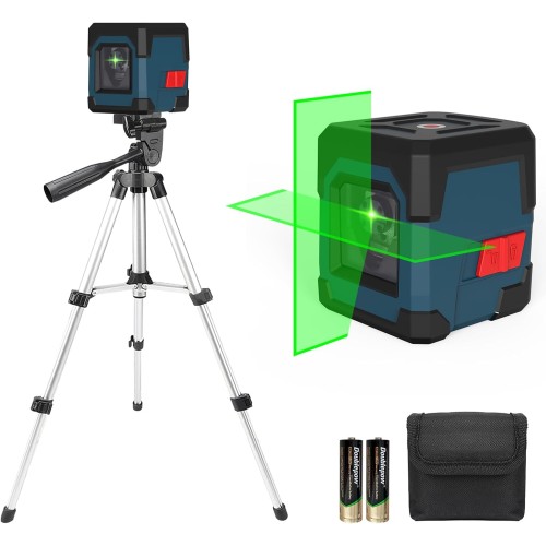 Laser Spirit Level with Tripod, RockSeed Cross Line Laser with Self-Levelling, Vertical and Horizontal Line, 360 Degree Rotation, Carry Bag, Battery Included