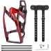 BSSOK Bicycle Bottle Holder, Black/Red, Plastic, Water Bottle Holder, Lightweight Durable PC Drink Holder for Bicycle, MTB, Road Bike, Mountain Bikes