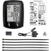Цифров велокомпютър, 20 функции, IPX6 водоустойчив, с подсветка на дисплея, велокомпютър с тахометър и километраж, с големи бутони, ясен дисплей