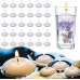 Pack of 30 Floating Candles, White, Floating Candles 40 x 20 mm, Floating Candles, Floating Candle Holder for Wedding, Pool, SPA, Valentine's Day, Bathtub, Dinner, Christmas Decoration (White)