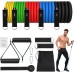 Fitness Bands Resistance Bands with 8 Levels, 300 lbs Resistance Bands with Door Anchor, 2 x Handles, Exercise Instructions & Carry Bag & Ankle Strap, Fitness Band for Muscle Building, Yoga, Pilates, 1.2 m x Set of 8