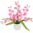 Artificial Flower Orchid Dendrobium 38 cm with Leaves in Planter Artificial Flower Artificial Orchid Artificial Phalaenopsis Like Real Orchid Branches Artificial Plant Plant Wedding Decoration Silk