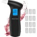 PUTAII Alcohol Tester, Police Accurate Alcohol Meter with 12 Mouthpieces, Professional Alcohol Tester with LCD Screen and Semiconductor Sensor Technology