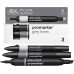 Winsor & Newton 0290185 ProMarker Set - Grey Tones, 3 Layout Markers in a Set, with 2 Tips, Fine and Wide for Drawings, Design and Layouts