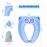 SURFOU Foldable Toilet Seat Children, Toilet Seat for Kids On the Go, Toilet Attachment for Children from 1 2 3 4 Years, Travel Mobile Baby Seat Reducer Toilet Child Seat Blue Cartoon