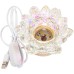 LED Candle Holder, Crystal Lotus Flower Candle Holder, Glass Tea Light Candle Holder Decoration for Christmas, Home, Wedding, Party (Colourful)