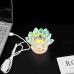 LED Candle Holder, Crystal Lotus Flower Candle Holder, Glass Tea Light Candle Holder Decoration for Christmas, Home, Wedding, Party (Colourful)