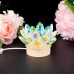 LED Candle Holder, Crystal Lotus Flower Candle Holder, Glass Tea Light Candle Holder Decoration for Christmas, Home, Wedding, Party (Colourful)
