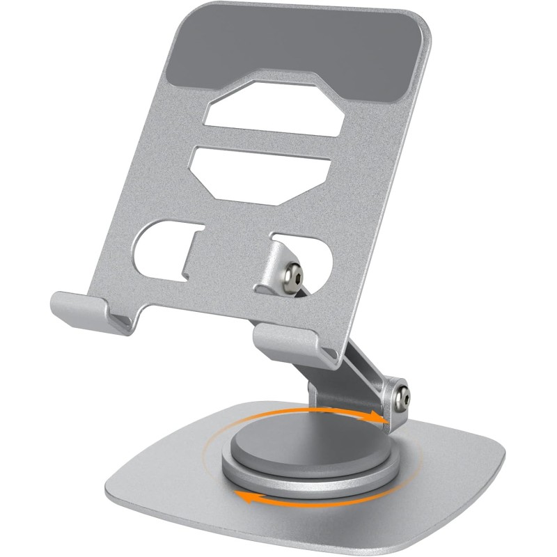 Euqvunn Stable Base Mobile Phone Holder, Height-Adjustable Mobile Phone Stand, 360° Freely Rotatable Mobile Holder, Universal Mobile Phone Holder for All Mobile Phones and Tablets