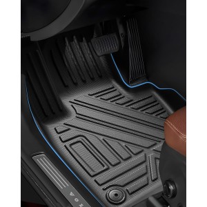 LANGBEAN Floor Mats for Volvo XC60 2025 2024 2023 2022 2021 2020 2019 2018, Floor Mats Original XC60 ICEV Made of TPE with High Edge, Non-Slip and Waterproof Accessories, Black (Pack of 3)