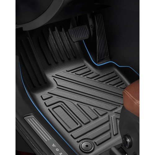 LANGBEAN Floor Mats for Volvo XC60 2025 2024 2023 2022 2021 2020 2019 2018, Floor Mats Original XC60 ICEV Made of TPE with High Edge, Non-Slip and Waterproof Accessories, Black (Pack of 3)