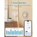Meross WLAN Socket with Current Measurement, 16A Bluetooth Smart Socket Works with Alexa, Google Home, Smart Plug with Timer, Remote Control and Remote Control, Pack of 1