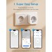 Meross WLAN Socket with Current Measurement, 16A Bluetooth Smart Socket Works with Alexa, Google Home, Smart Plug with Timer, Remote Control and Remote Control, Pack of 1