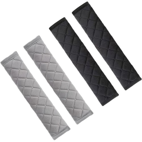 SYEYCW Pack of 4 Car Seat Belt Pads, Padding for Car Seat Belt, Universal Seat Belt, Comfort Belt Padding, More Comfort When Travel, Soft Velvet Surface Protection, for Children and Adults