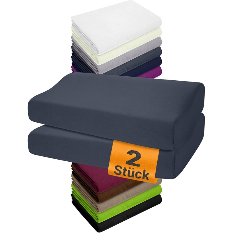 npluseins Pack of 2 Fitted Covers for Therapeutic Pillows, 1450.2049, Size S, 30–35 x 45–50 cm, Anthracite