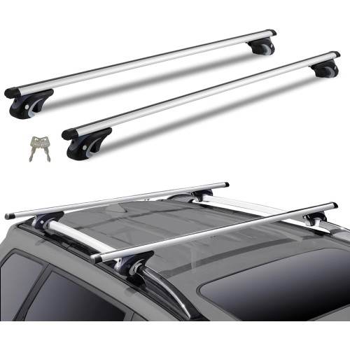 VEVOR Universal Roof Rack Car Aluminium Cross Bars 90 kg Load Capacity for Raised Side Rail with Gap Suitable Inner Distance of Roof Beam 19-101 cm Tube Diameter 28-68 mm