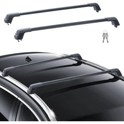VEVOR Universal Roof Rack Car Aluminium Cross Bars 90 kg Load Capacity, Suitable for Raised Side Rail with Gap, Fits Inner Distance of Roof Beam 104-110 cm