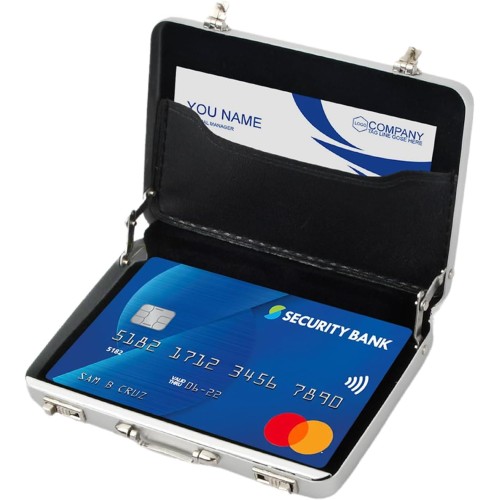 Money Case, Money Gift Suitcase as Packaging for Vouchers, Mini Briefcase Made of Aluminium with Snap Closure as Wedding Gift and Greeting Card, Ideal as a Gift (Silver)