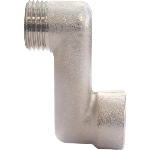 SOMATHERM FOR YOU, 601520709, eccentric connector 40 mm MF1/2 (15 x 21) nickel-plated brass, facilitates the connection of a radiator to the water supply.