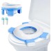 MINVOO Potty for Children 2-in-1 Foldable Toilet Seat Children Travel Potty Baby Potty Trainer Children's Toilet Children's Potty Training Potty for On the Go Home (Blue)