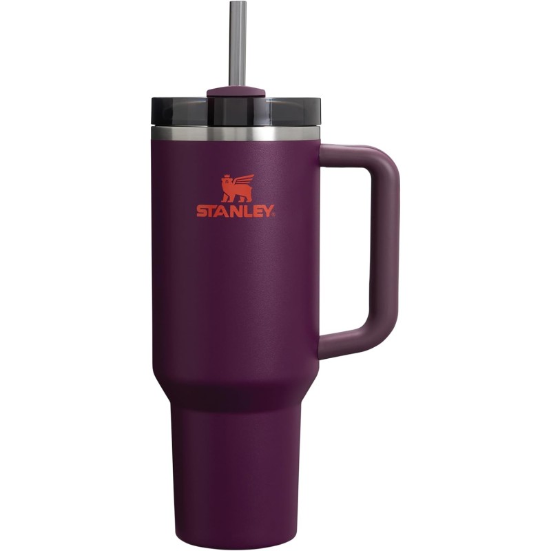 Stanley Quencher H2.0 Flowstate Drinking Bottle with Straw, 1.2 L, Thermal Mug, Cools for 11 Hours, 48 Hours, Ice-Cooled, Dishwasher Safe, Thermos Flask, BPA-Free, Stainless Steel Drinking Cup, Plum