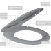 Ram® Quick Release Soft Close Toilet Seat with Hinges ABS Toilet Seat Grey
