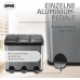 Amig - Triple Pedal Bin 45 Litre Mod. RECIK3-3 Removable 15 Litre Compartments - Kitchen Recycling Bin - Stainless Steel - 60 x 37 x 49 cm - Silver
