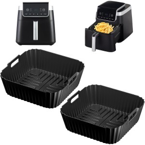 Pack of 2 Silicone Mould Hot Air Fryer Accessories for Ninja Hot Air Fryer Max Pro 6.2L AF180EU & Philips HD9270, Silicone Mould Airfryer Accessories for Ninja AF180DE 6.2L AF140EU 4.7L