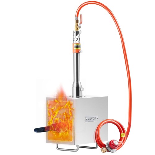 VEVOR Portable Propane Forge, 1 Burner, 1427℃ Propane Melting Furnace for Tool and Knife Making, Square Stainless Steel Gas Forging Tools and Equipment