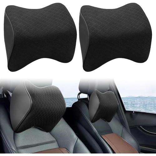 GZCZCC Neck Pillow Car Headrest Soft Car Neck Pillow Headrest for Adults Headrest Car Adult Memory Foam Neck Pillow Neck Pillow Car Headrest Pillow for Driver (Black)