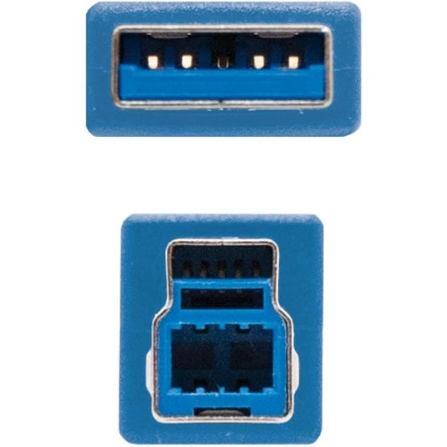 Brightium USB 3.0 Type A/M to B/M Printer Cable Blue Length 2.0m Ensures Fast Data Transfer Compatible with Various Printer Models, Ideal for Offices and Offices