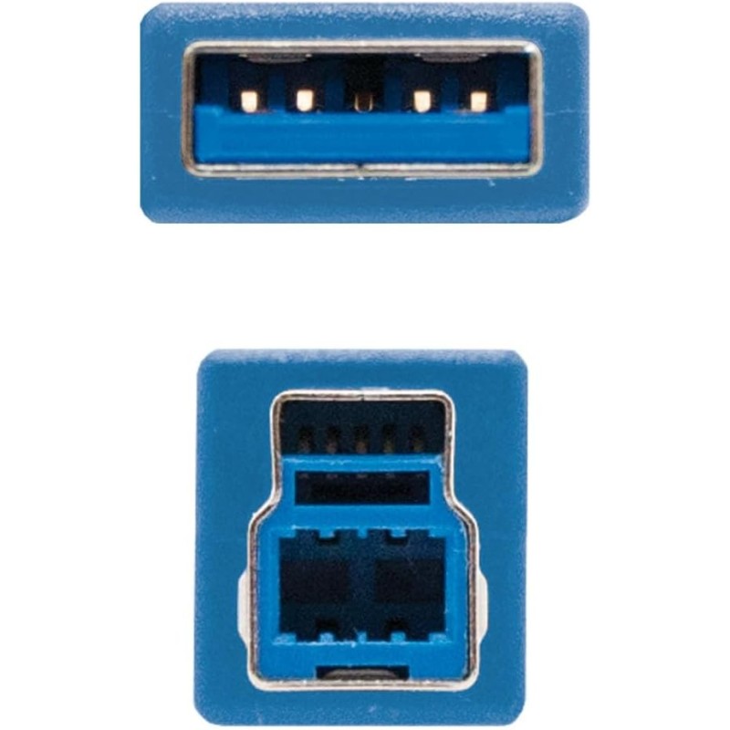 Brightium USB 3.0 Type A/M to B/M Printer Cable Blue Length 2.0m Ensures Fast Data Transfer Compatible with Various Printer Models, Ideal for Offices and Offices