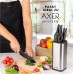 Axer Universal Knife Block without Knives - Large Unequipped Knife Blocks for Over 8 Knives - Stainless Steel Knife Block - Empty Knife Block without Knives - Knife Holder