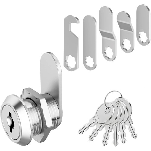 Letterbox Lock, Comes with 6 Keys and 5 Different Lock Plates, Cabinet Lock, Locker Lock, Letter Box Lock, Lever Lock Furniture Lock for Cupboard, Cabinet Doors