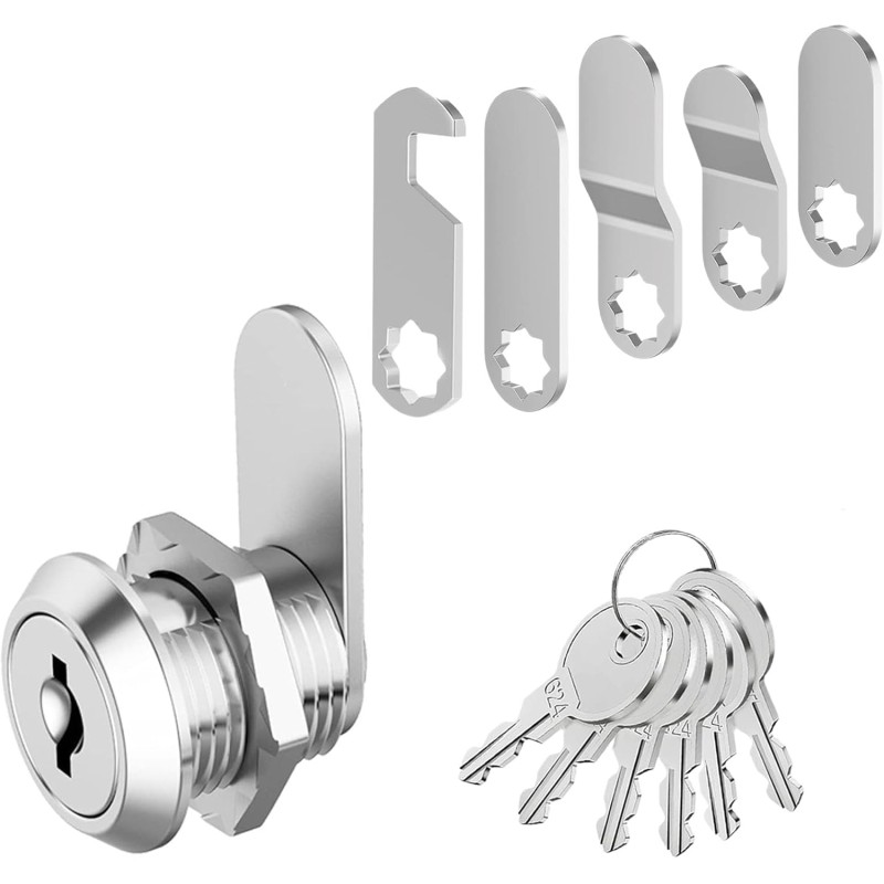 Letterbox Lock, Comes with 6 Keys and 5 Different Lock Plates, Cabinet Lock, Locker Lock, Letter Box Lock, Lever Lock Furniture Lock for Cupboard, Cabinet Doors