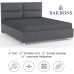 BARBONS Fitted Sheet 180 x 200 cm, 100% Cotton Fitted Sheet, OEKO-TEX Certified Bed Sheet, Jersey Bedding and Duvet Cover for Box Spring Bed and Thick Mattresses up to 25 cm, Dark Grey