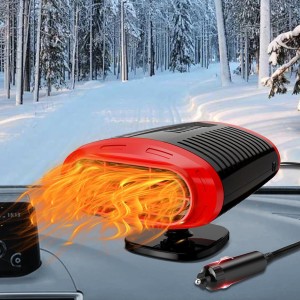 Qidoe 200 W Car Heater 12 V: Portable Battery Car Heater Fan 12 Volt Auxiliary Heater Defogger Timer Window Heater Fan Car Heater with Cigarette Lighter for Camping Truck Motorhome Cars