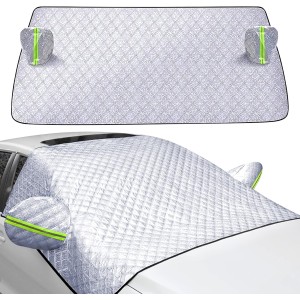 Зимно покритие за предното стъкло, дебело покритие за предното стъкло на автомобила, водоустойчиво, ветроустойчиво, прахоустойчиво, устойчиво на надраскване, UV защита, половин покритие за повечето автомобили