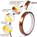 4 Rolls Heat Resistant Tape, 12 mm x 33 m Polyimide Film Tape, High Temperature Tape without Residue, 3D Printer Heat Resistant Tape, for Masking, Soldering, Sublimation, Transfer (Brown)