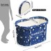 Foldable Bathtub for Shower, Freestanding Bathtub for Hot Bath and Ice Bath, Portable Ice Bath for Adults (Star Blue, Oval-Medium)