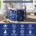 Foldable Bathtub for Shower, Freestanding Bathtub for Hot Bath and Ice Bath, Portable Ice Bath for Adults (Star Blue, Oval-Medium)