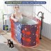 Foldable Bathtub for Shower, Freestanding Bathtub for Hot Bath and Ice Bath, Portable Ice Bath for Adults (Star Blue, Oval-Medium)