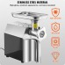 VEVOR Electric Meat Grinder Sausage Filler with 2.49 kg/min Capacity, Blade & Grinding Plate - Stainless Steel Sausage Machine for Kitchen, Restaurant, Butcher Shop