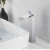Waterfall Bathroom Tap, Stainless Steel Washbasin Tap, Single-Lever Mixer Tap, Water-Saving, Chrome-Plated (60 cm Pipes Included)