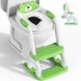 Children's Toilet Seat with Stairs, Upgraded Toilet Attachment for Children for Boys and Girls, 2-in-1 Toilet Trainer with Stairs, Height Adjustable, Comfortable Safe Toilet Seats (Green Three Stairs)