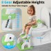 Children's Toilet Seat with Stairs, Upgraded Toilet Attachment for Children for Boys and Girls, 2-in-1 Toilet Trainer with Stairs, Height Adjustable, Comfortable Safe Toilet Seats (Green Three Stairs)