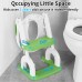 Children's Toilet Seat with Stairs, Upgraded Toilet Attachment for Children for Boys and Girls, 2-in-1 Toilet Trainer with Stairs, Height Adjustable, Comfortable Safe Toilet Seats (Green Three Stairs)