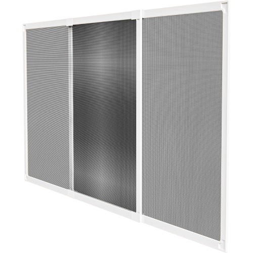 Amig - разтегаема мрежа против комари за прозорци | Монтаж без инструменти | Пасва в слота на ролетката | 70 x 50 cm | Регулируема до 130 cm | Бял алуминий и сива мрежа от фибростъкло