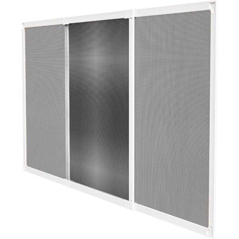 Amig - разтегаема мрежа против комари за прозорци | Монтаж без инструменти | Пасва в слота на ролетката | 70 x 50 cm | Регулируема до 130 cm | Бял алуминий и сива мрежа от фибростъкло